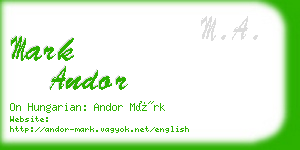 mark andor business card